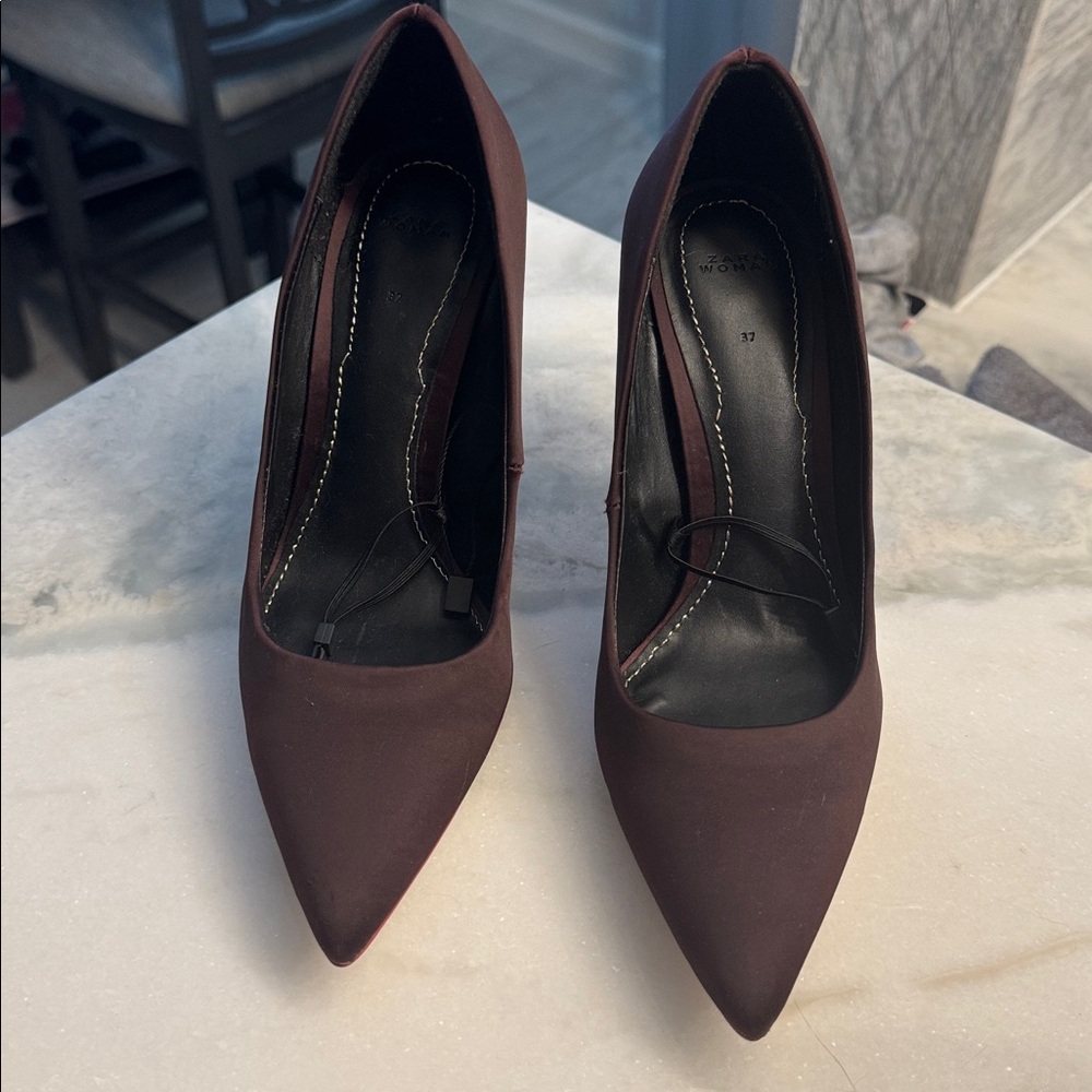 Zara Deep Brown burgundy  Heels